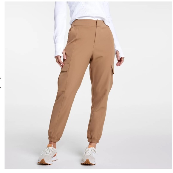 CALIA by Carrie Underwood Tan Track Joggers High-Waisted large - Picture 1 of 4